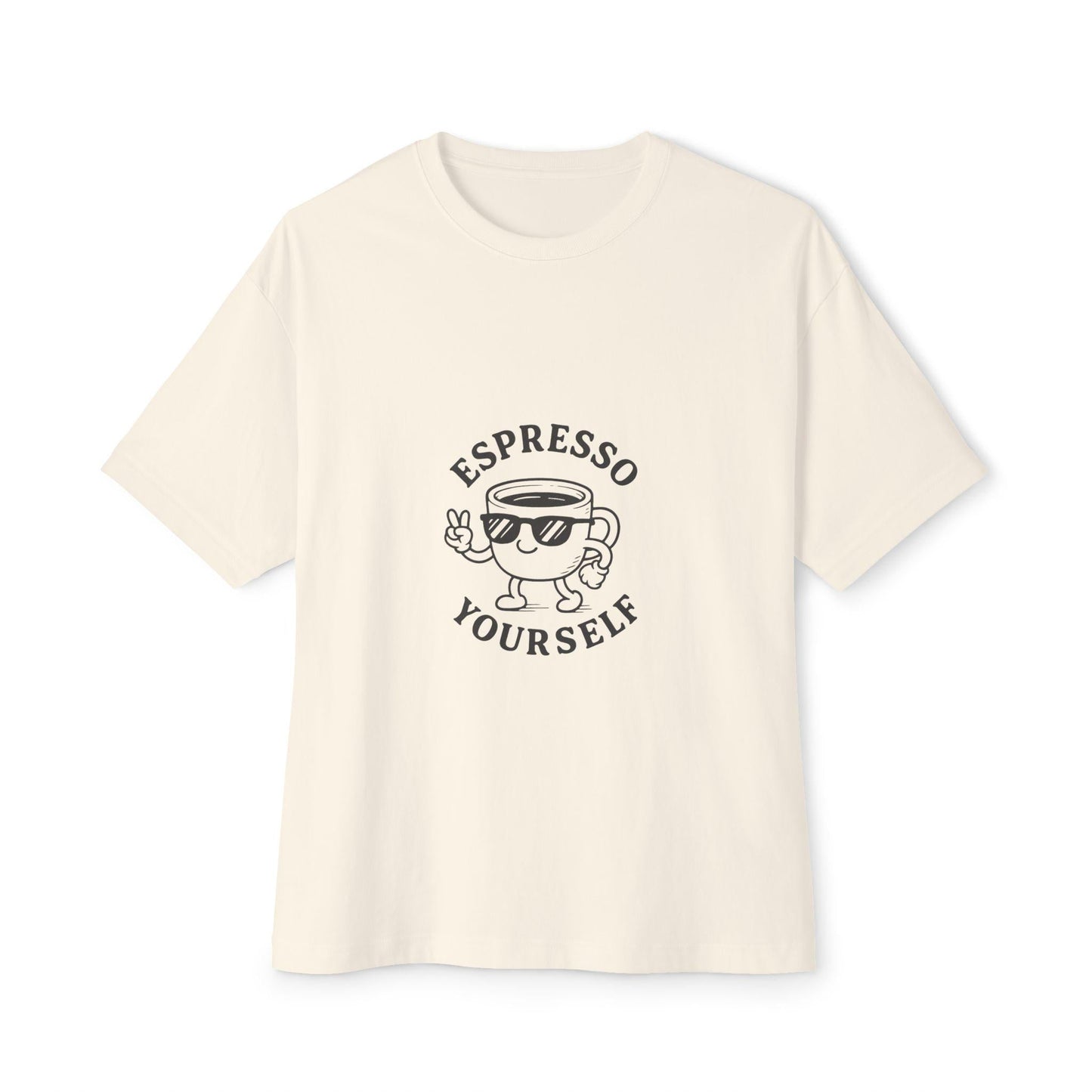 Espresso Yourself Oversized Tee | Funny Coffee Shirt | Unisex Boxy Tee | Gift for Coffee Lovers | Casual Fashion | Comfy Everyday Wear