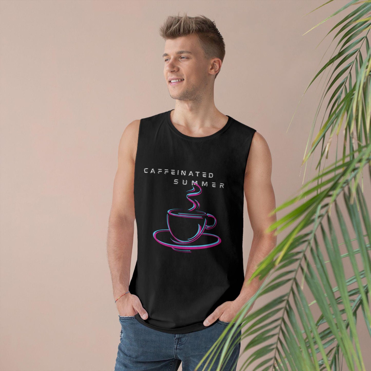 Caffeinated Summer Unisex Tank Top, Coffee Lover Gift, Summer Vibes Apparel, Festival Fashion, Outdoor Events