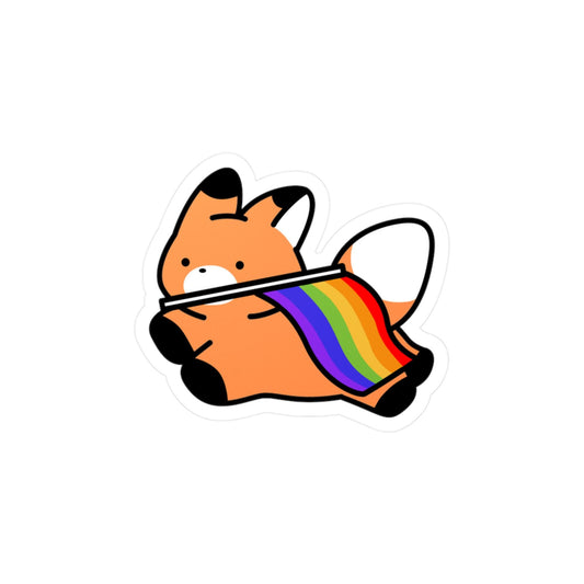 Charming Rainbow Fox Decal - Cute Vinyl Stickers for Laptops, Water Bottles, Scrapbooking, Kid's Rooms, Pride Decor