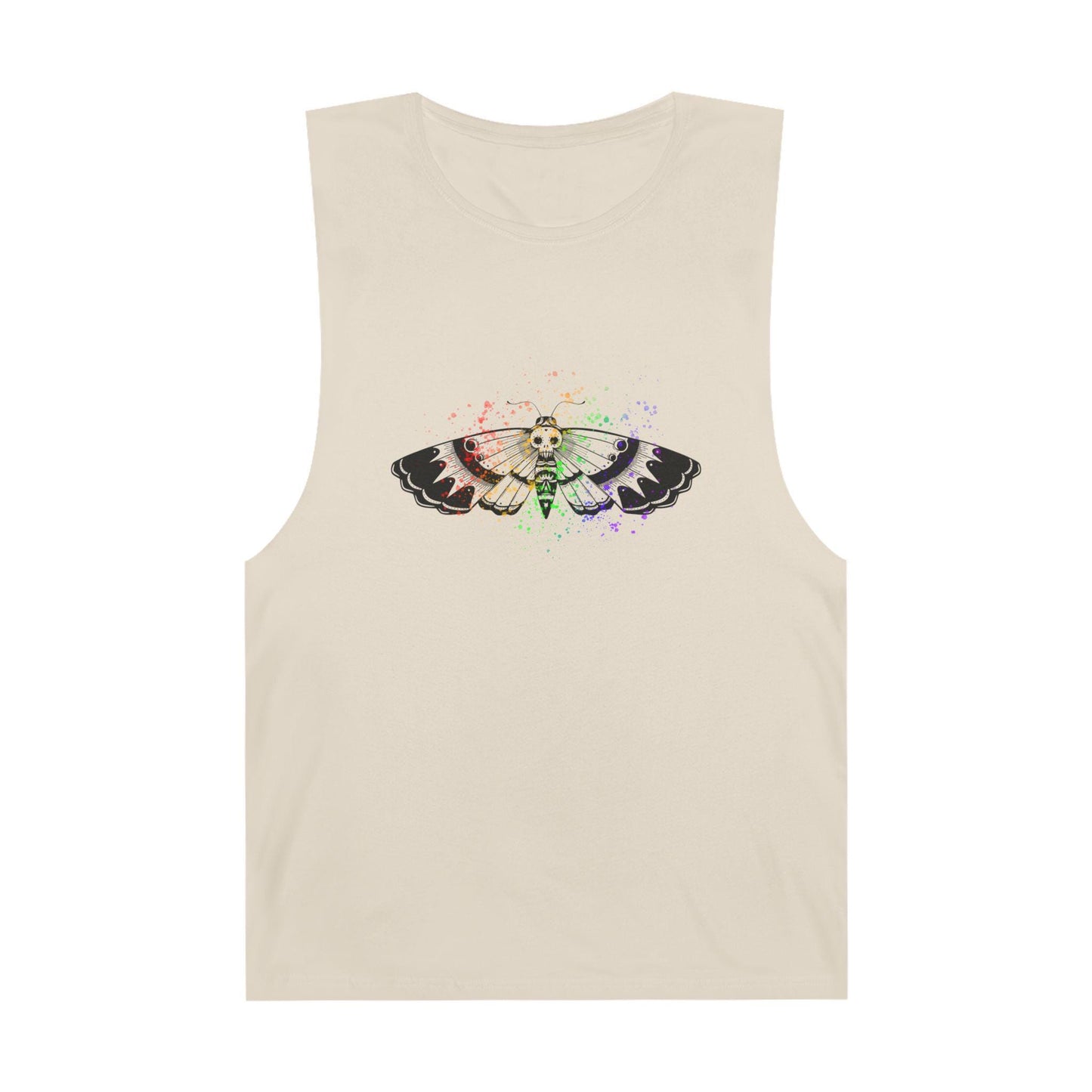 Unisex Moth Graphic Tank Top, Boho Summer Wear, Eco-Conscious Apparel, Festival Clothing, Perfect Gift for Nature Lovers