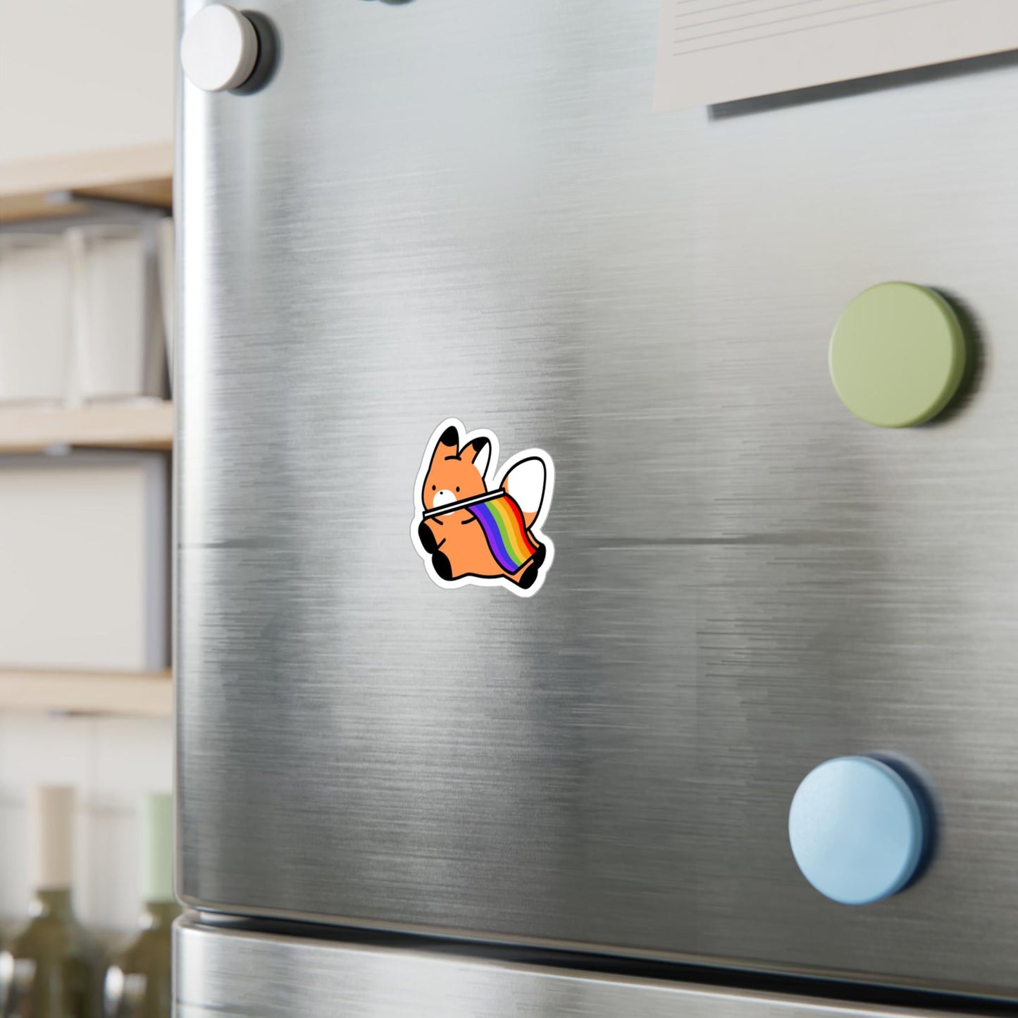 Charming Rainbow Fox Decal - Cute Vinyl Stickers for Laptops, Water Bottles, Scrapbooking, Kid's Rooms, Pride Decor