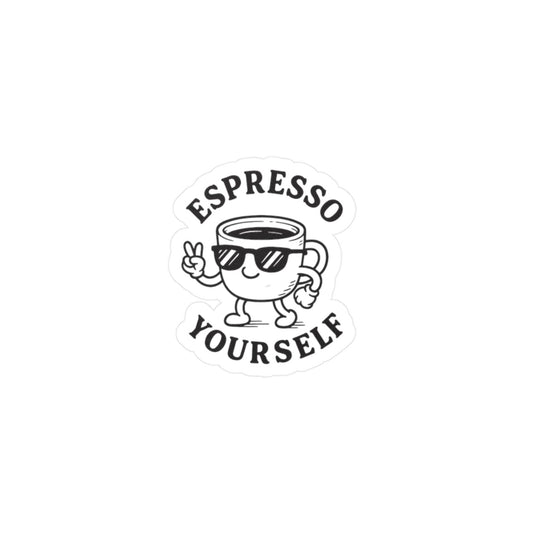 Espresso Yourself Kiss-Cut Vinyl Decals | Trendy Coffee Stickers, Wall Art, Laptop Decor, Gift for Coffee Lovers