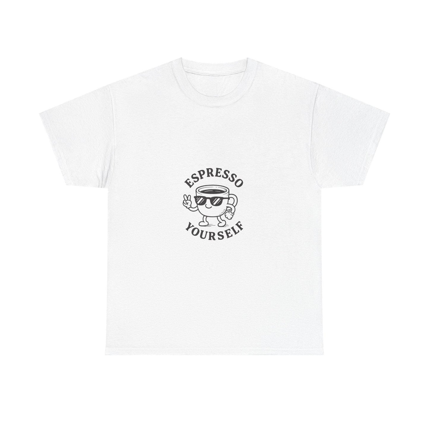 Espresso Yourself Graphic Tee, Retro Coffee Shirt, Funny Gift for Baristas, Cute Casual Wear, Unisex Cotton T-Shirt