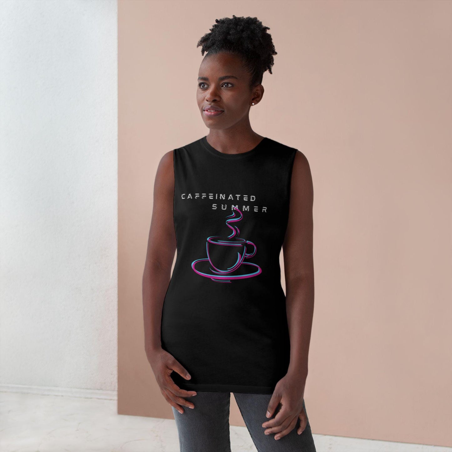 Caffeinated Summer Unisex Tank Top, Coffee Lover Gift, Summer Vibes Apparel, Festival Fashion, Outdoor Events