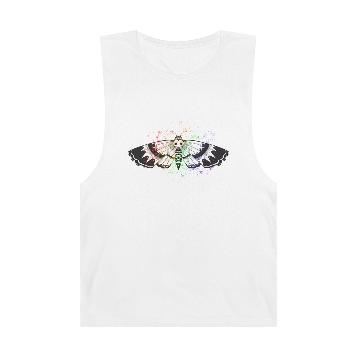 Unisex Moth Graphic Tank Top, Boho Summer Wear, Eco-Conscious Apparel, Festival Clothing, Perfect Gift for Nature Lovers