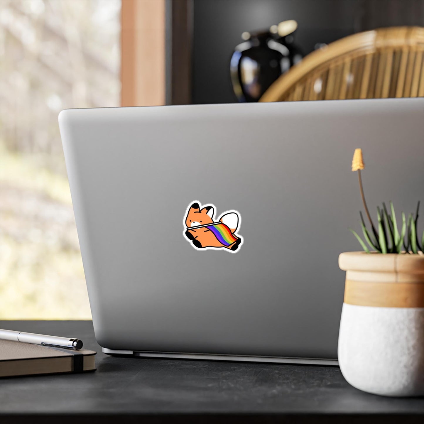 Charming Rainbow Fox Decal - Cute Vinyl Stickers for Laptops, Water Bottles, Scrapbooking, Kid's Rooms, Pride Decor