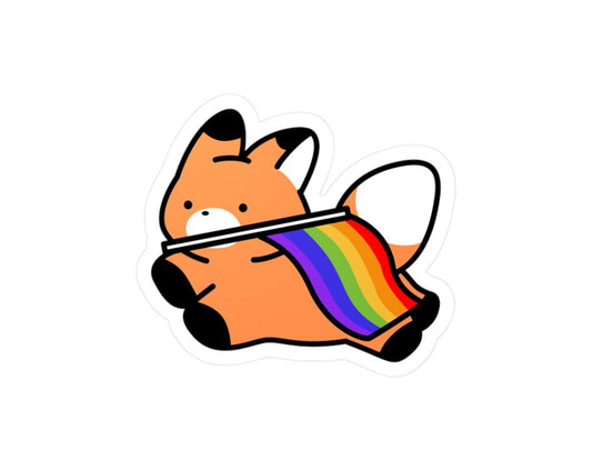 Charming Rainbow Fox Decal