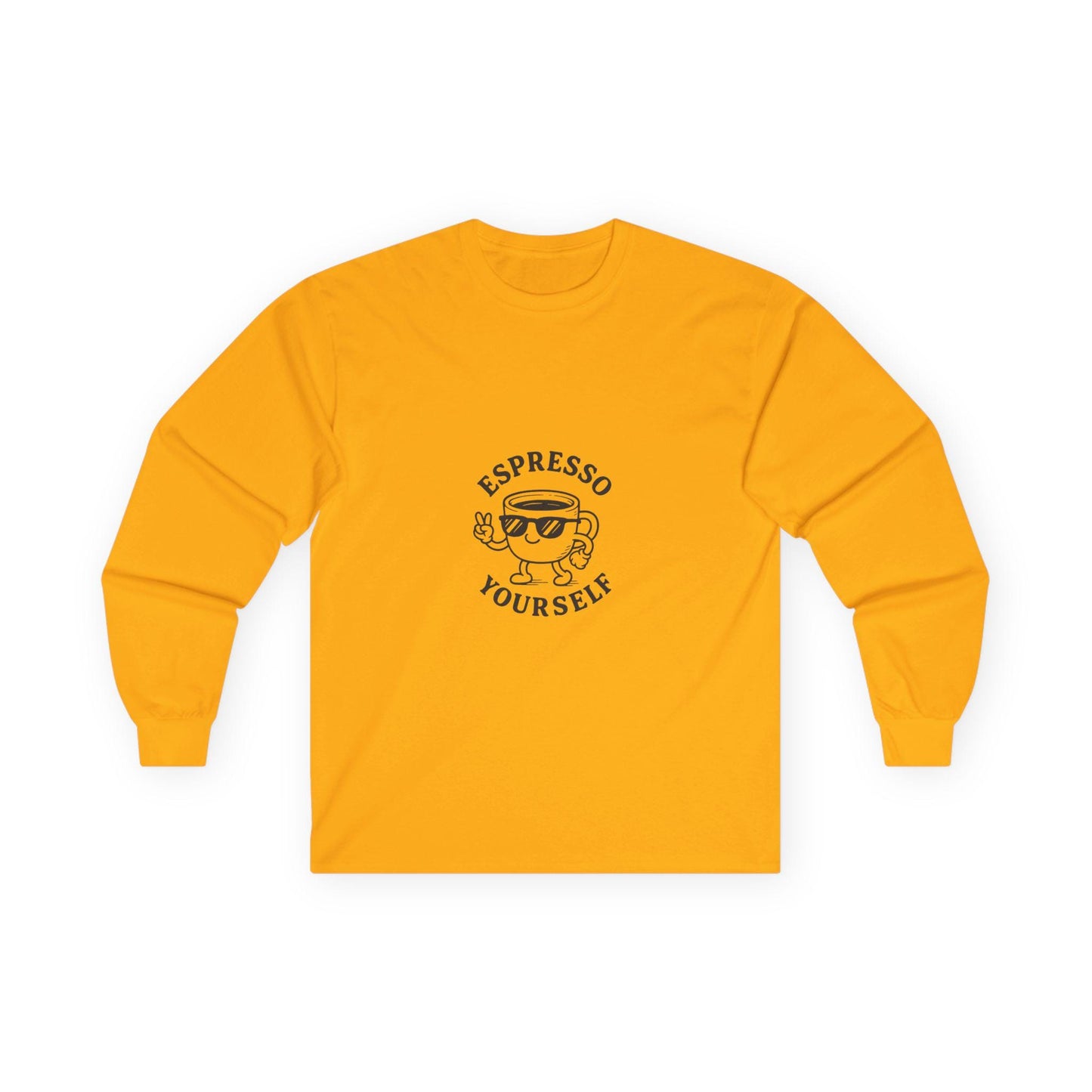 Espresso Yourself Long Sleeve Tee - Funny Coffee Shirt for Coffee Lovers, Gift for Baristas, Casual Wear, Unisex Apparel