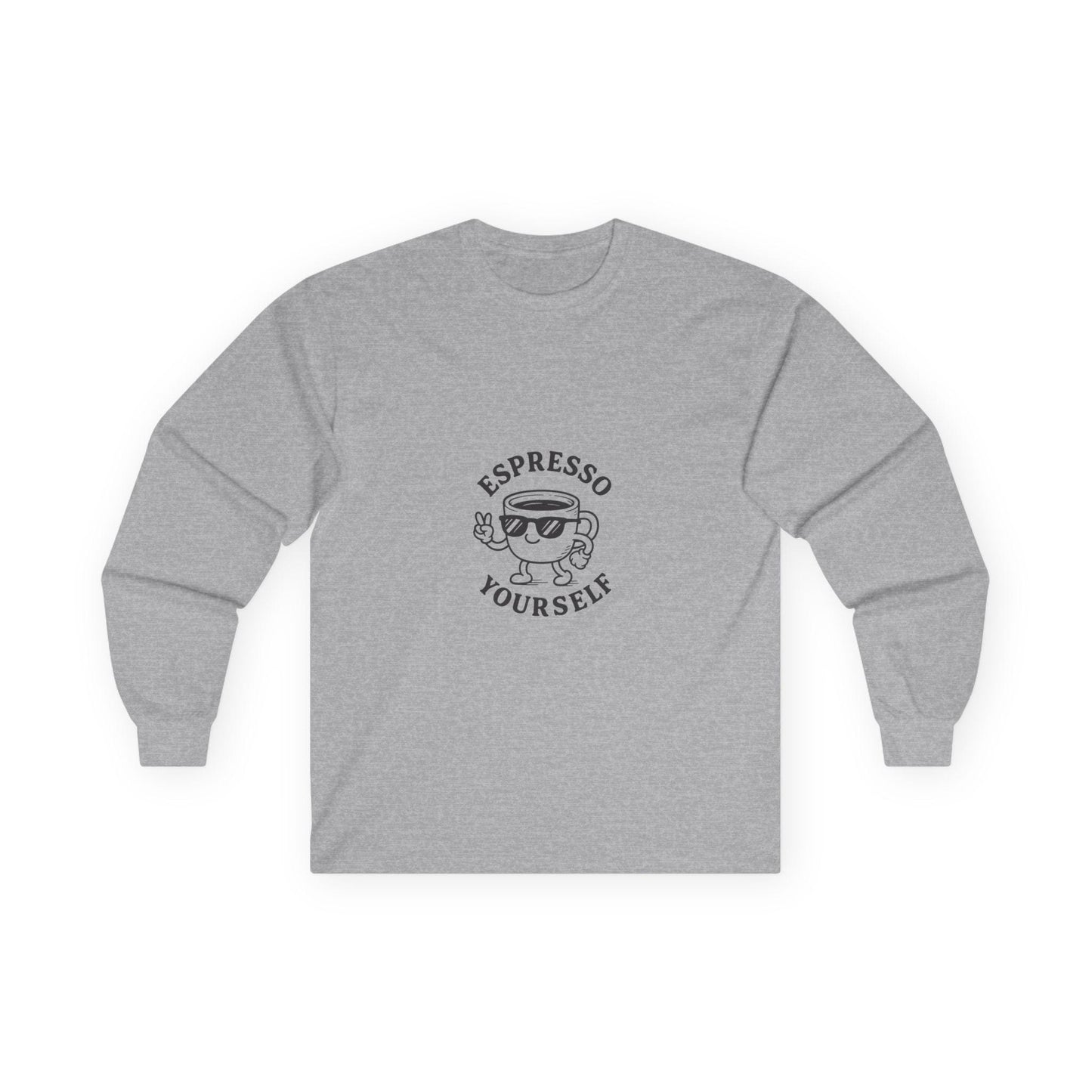 Espresso Yourself Long Sleeve Tee - Funny Coffee Shirt for Coffee Lovers, Gift for Baristas, Casual Wear, Unisex Apparel