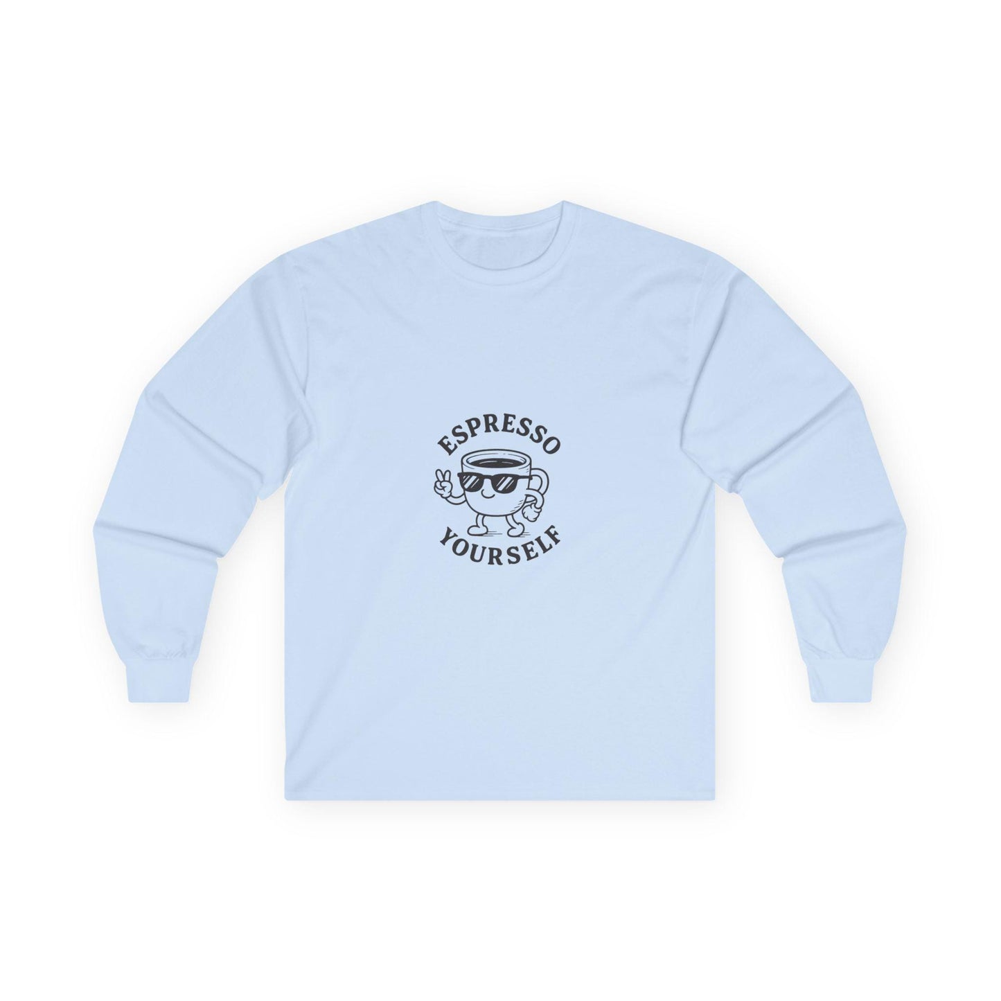 Espresso Yourself Long Sleeve Tee - Funny Coffee Shirt for Coffee Lovers, Gift for Baristas, Casual Wear, Unisex Apparel