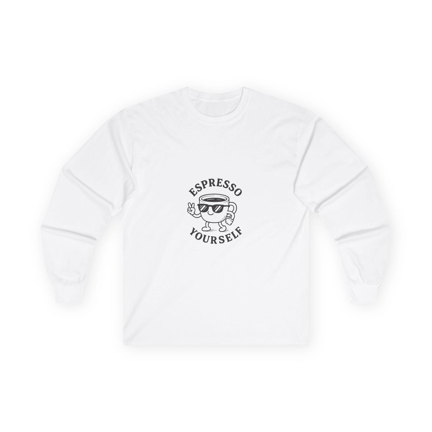 Espresso Yourself Long Sleeve Tee - Funny Coffee Shirt for Coffee Lovers, Gift for Baristas, Casual Wear, Unisex Apparel