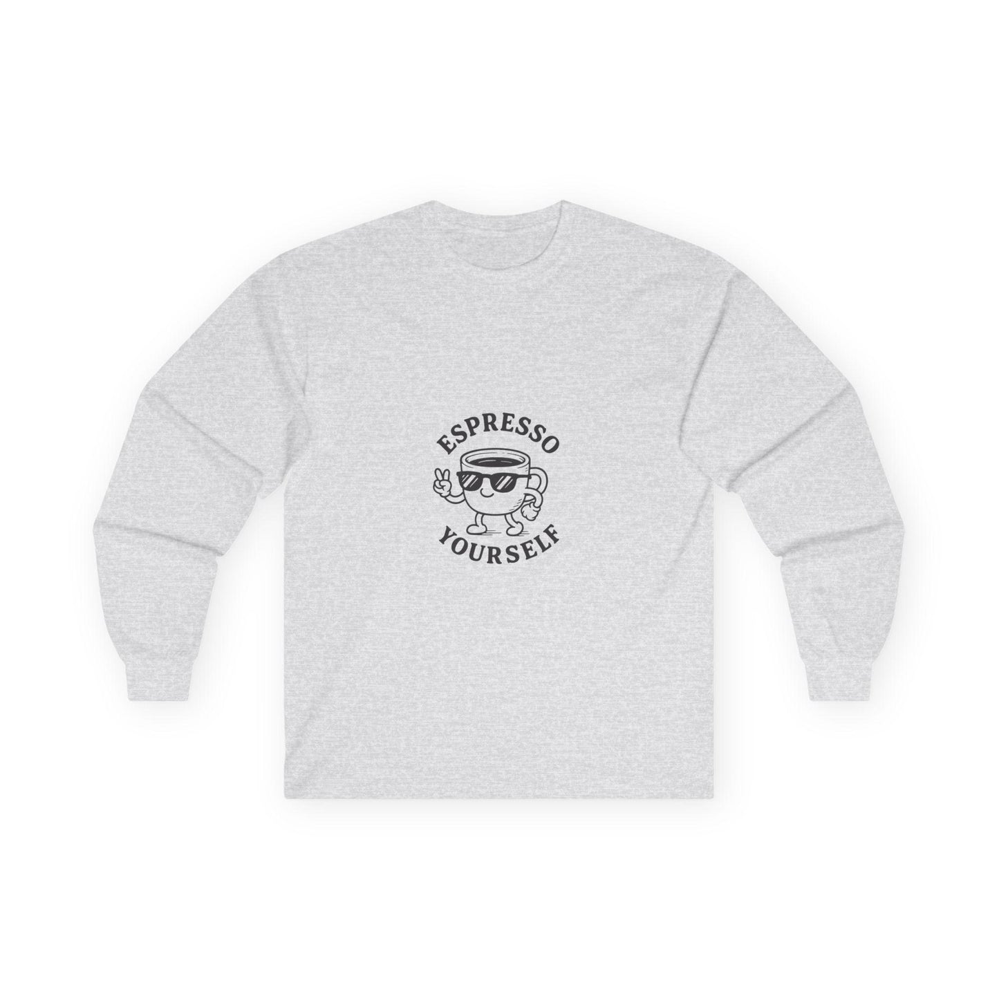Espresso Yourself Long Sleeve Tee - Funny Coffee Shirt for Coffee Lovers, Gift for Baristas, Casual Wear, Unisex Apparel